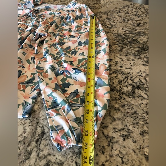 Shewin Womens Casual Boho Floral Print Long Sleeve Blouse Top Plus Size 2XL - Picture 9 of 12